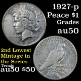1927-p Peace Dollar $1 Grades AU, Almost Unc