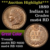 ***Auction Highlight*** 1889 Indian Cent 1c Grades Choice Unc RD (fc)