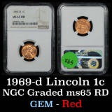 NGC 1969-d Lincoln Cent 1c Graded ms65RD by NGC