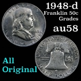 1948-d Franklin Half Dollar 50c Grades Choice AU/BU Slider