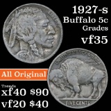 1927-s Buffalo Nickel 5c Grades vf++