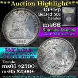 ***Auction Highlight*** 1885-p Seated Liberty Quarter 25c Graded GEM+ Unc by USCG (fc)