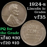 1924-s Lincoln Cent 1c Grades vf++