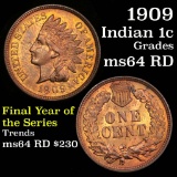 1909 Indian Cent 1c Grades coice unc RB