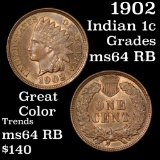 1902 Indian Cent 1c Grades Choice Unc RB