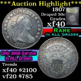 ***Auction Highlight*** 1807 Draped Bust Half Dollar 50c Graded xf by USCG (fc)