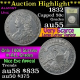 ***Auction Highlight*** 1832 Capped Bust Half Dollar 50c Graded Choice AU by USCG (fc)