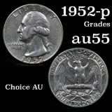 1952-p Washington Quarter 25c Grades Choice AU