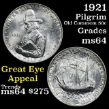 1921 Pilgrim Old Commem Half Dollar 50c Grades Choice Unc (fc)