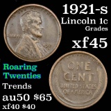 1921-s Lincoln Cent 1c Grades xf+