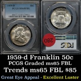 PCGS 1959-d Franklin Half Dollar 50c Graded ms65 by PCGS