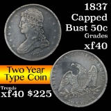 1837 Capped Bust Half Dollar 50c Grades xf (fc)