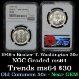 NGC 1946-s BTW Old Commem Half Dollar 50c Graded ms64 By NGC