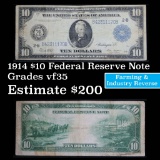 1914 $10 Federal Reserve Note New York Grades vf++