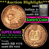 ***Auction Highlight*** 1893 Indian Cent 1c Graded GEM Unc RB by USCG (fc)