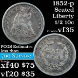 1852-p Seated Liberty Half Dime 1/2 10c Grades vf++