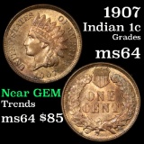 1907 Indian Cent 1c Grades Choice Unc RD (fc)