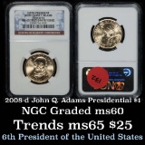 NGC 2008-d John Quincy Adams Presidential dollar $1 Graded ms65 by NGC