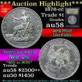 ***Auction Highlight*** 1876-cc Trade Dollar $1 Graded Choice AU/BU Slider by USCG (fc)