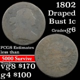 1802 Draped Bust Large Cent 1c Grades g+