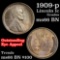 1909-p Lincoln Cent 1c Grades GEM+ Unc BN
