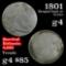 1801 Draped Bust Large Cent 1c Grades g, good