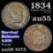 1834 Classic Head half cent 1/2c Grades Choice AU (fc)