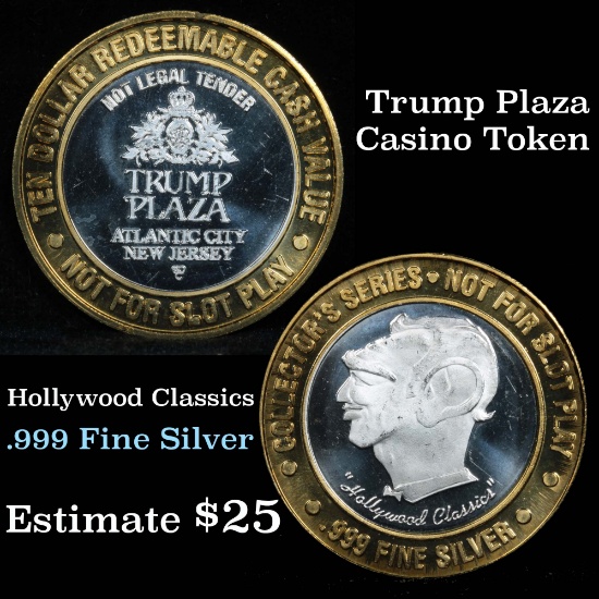 Trump Plaza, Hollywood Classics, .6 oz of silver in the center Casino Token