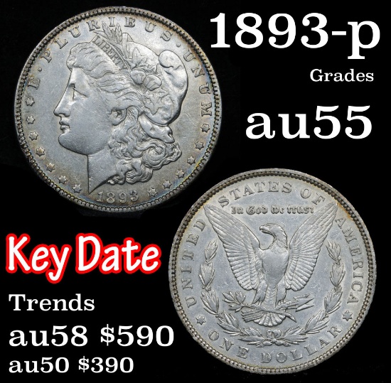 1893-p Morgan Dollar $1 Grades Choice AU (fc)