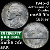 1945-d Jefferson Nickel 5c Grades GEM+ 5fs
