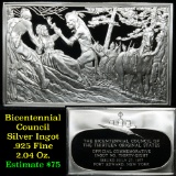 Bicentennial Council 13 original States Ingot #38,Scalping Of Jane Mccrea - 1.84 oz sterling silver