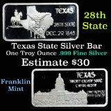 Texas 28th State Capitol Austin - 1 oz Silver Bar (.999 Pure)