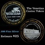 Venetian Hotel, Doge's Palace; .6 oz .999 fine silver center Casino Token