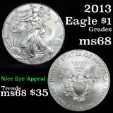 2013 Silver Eagle Dollar $1 Grades GEM+++ Unc