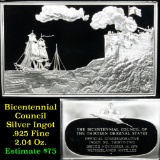 Bicentennial Council  Ingot #32, Dutch Fire Salute To American Flag - 1.84 oz sterling silver