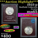 ***Auction Highlight*** REDFIELD HOARD 1923-p Peace Dollar $1 Graded ms65 By Paramount (fc)