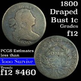 1800 Draped Bust Large Cent 1c Grades f, fine (fc)