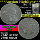 ***Auction Highlight*** 1807/6 Draped Bust Large Cent 1c Graded vf+ by USCG (fc)