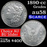 1890-cc Morgan Dollar $1 Grades Choice AU/BU Slider (fc)