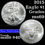2015 Silver Eagle Dollar $1 Grades ms69