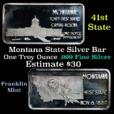 Montana 41st State  Capitol Helena - Silver 1 oz Silver Art Bar (.999 Pure)