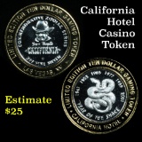 California Hotel Casino Token with .6 Oz. of Silver in the center, Year of the Snake
