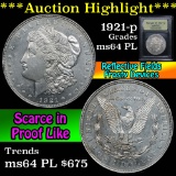 ***Auction Highlight*** 1921-p Morgan Dollar $1 Graded Choice Unc PL By USCG (fc)