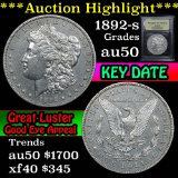 ***Auction Highlight*** 1892-s Morgan Dollar $1 Graded AU, Almost Unc by USCG (fc)