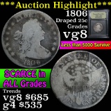 ***Auction Highlight*** 1806 Draped Bust Quarter 25c Graded vg, very good By USCG (fc)