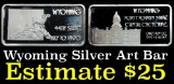 Wyoming 44th State Capitol Cheyenne - 1 oz Silver Bar (.999 Pure)