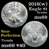 2016(w) Silver Eagle Dollar $1 Grades ms69