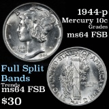1944-p Mercury Dime 10c Grades Choice Unc FSB