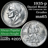 1935-p Daniel Boone Bicentennial Old Commem Half Dollar 50c Grades GEM Unc (fc)