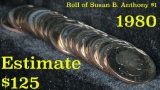 1 full roll (25) of Proof 1980 SBA Susan B. Anthony Dollars $1